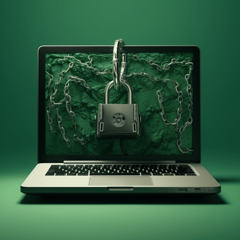 Confidentialité web CNIL - Illustration d'un écran de PC avec une chaine et un cadenas